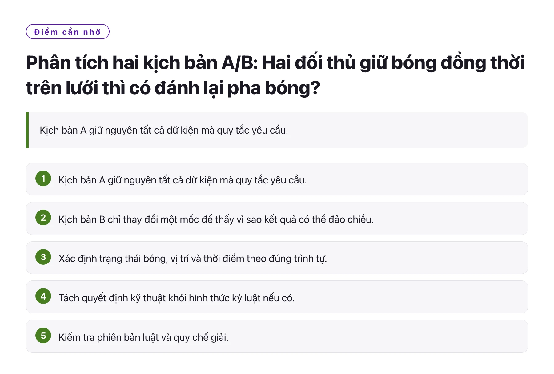 Phân tích hai kịch bản A/B: Hai đối thủ giữ bóng đồng thời trên lưới thì có đánh lại pha bóng?——全文要点速览