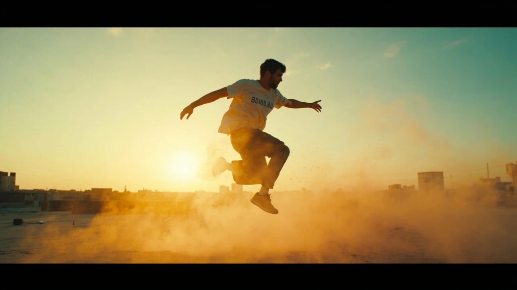 Campaign still from a sportswear launch spot